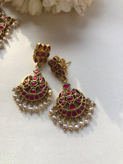 Ruby kundan maata patti, SET-Silver Neckpiece-PL-House of Taamara