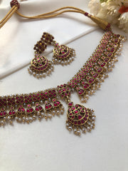 Ruby kundan maata patti, SET-Silver Neckpiece-PL-House of Taamara