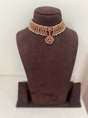 Ruby kundan matha patti, SET-Silver Neckpiece-PL-House of Taamara
