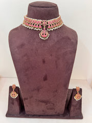 Ruby kundan matha patti, SET-Silver Neckpiece-PL-House of Taamara