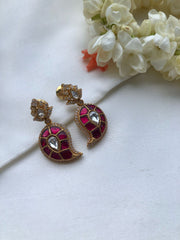 Ruby paisley with zircons studds-Earrings-PL-House of Taamara