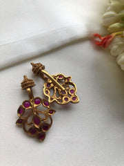 Ruby spinel clip on bugadi-Earrings-PL-House of Taamara