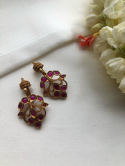 Ruby spinel clip on bugadi-Earrings-PL-House of Taamara