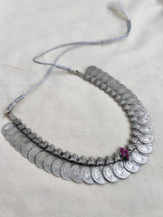 Silver kasumala with pink kemp-Silver Neckpiece-CI-House of Taamara