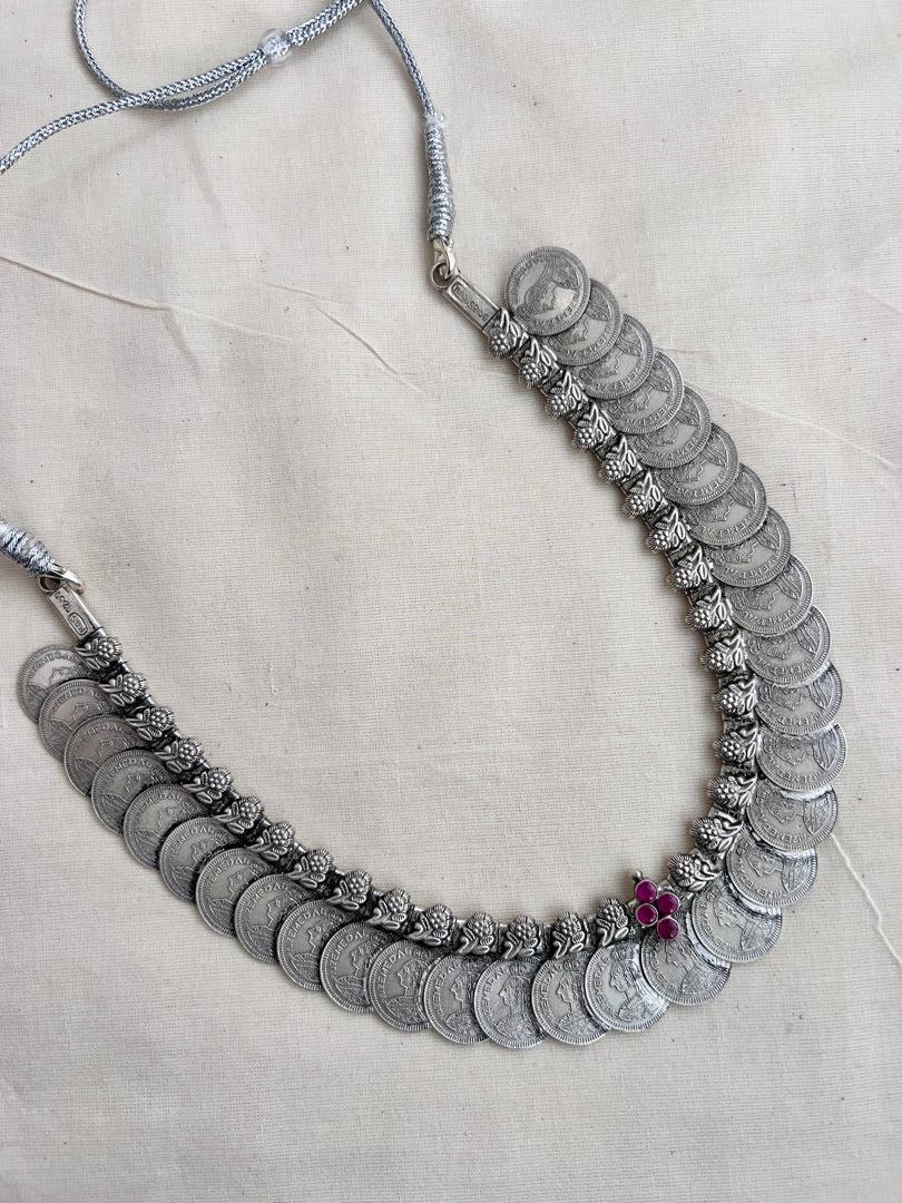 Silver kasumala with pink kemp-Silver Neckpiece-CI-House of Taamara