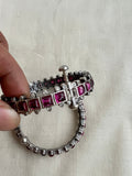 Silver polish pink & green kemp bangles, pair-Silver Bracelet-CI-House of Taamara