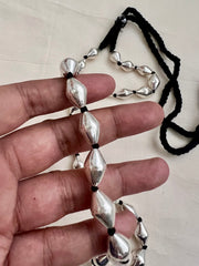 Silver wax beads single layer chain-Silver Neckpiece-CI-House of Taamara