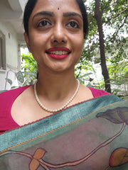 Single Line Akoya Pearls-Silver Neckpiece-House of Taamara-House of Taamara