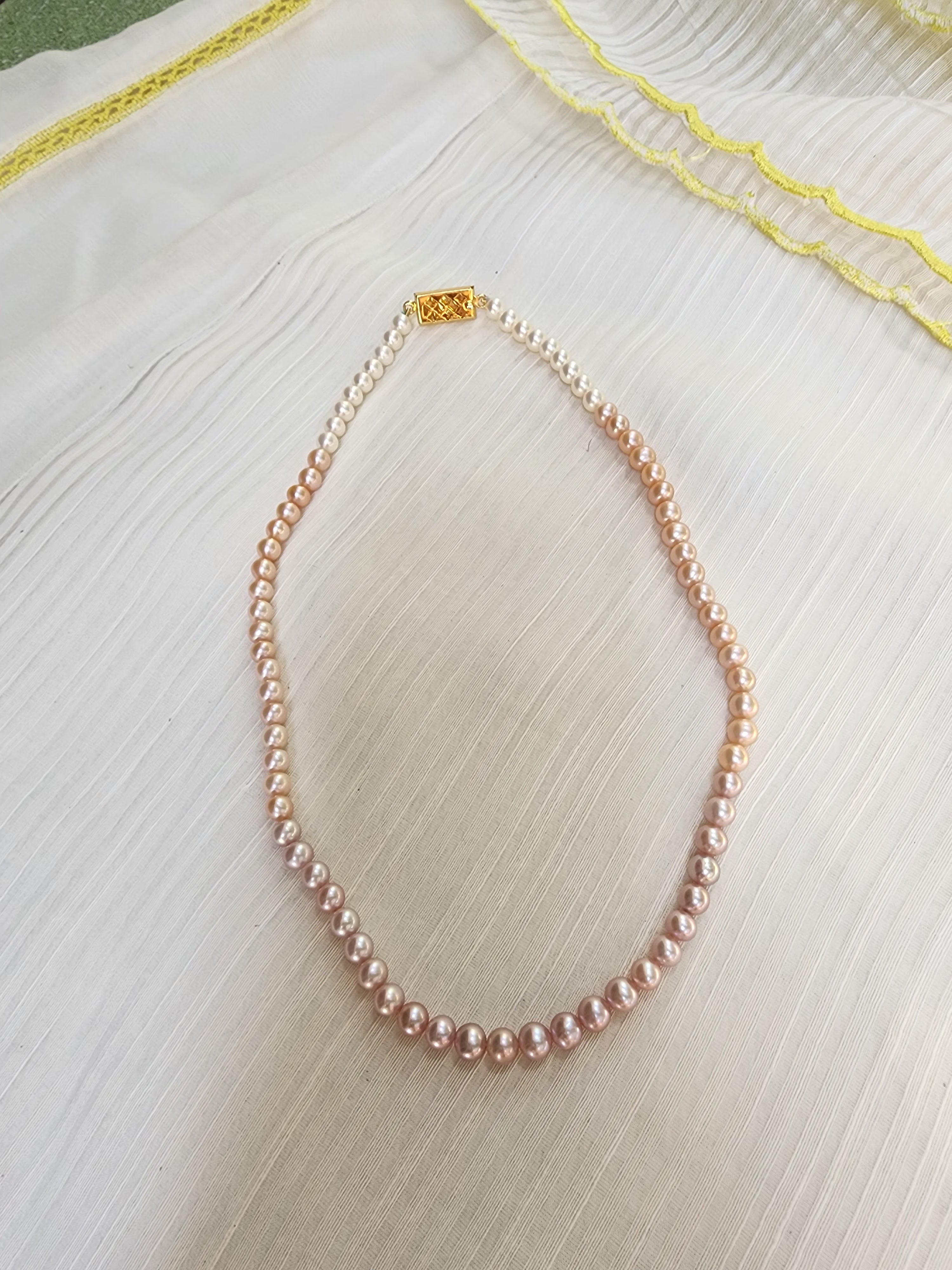 Single Line Fresh Water Pearls-Silver Neckpiece-House of Taamara-House of Taamara