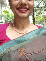 Single Line Fresh Water Pearls-Silver Neckpiece-House of Taamara-House of Taamara