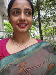 Single Line Fresh Water Pearls-Silver Neckpiece-House of Taamara-House of Taamara