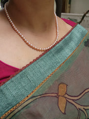 Single Line Fresh Water Pearls-Silver Neckpiece-House of Taamara-House of Taamara