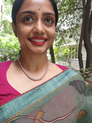 Single Line Fresh Water Pearls-Silver Neckpiece-House of Taamara-House of Taamara