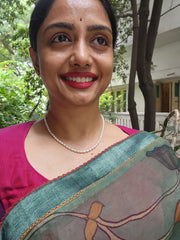 Single Line Fresh Water Pearls-Silver Neckpiece-House of Taamara-House of Taamara