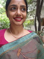 Single Line Fresh Water Pearls-Silver Neckpiece-House of Taamara-House of Taamara