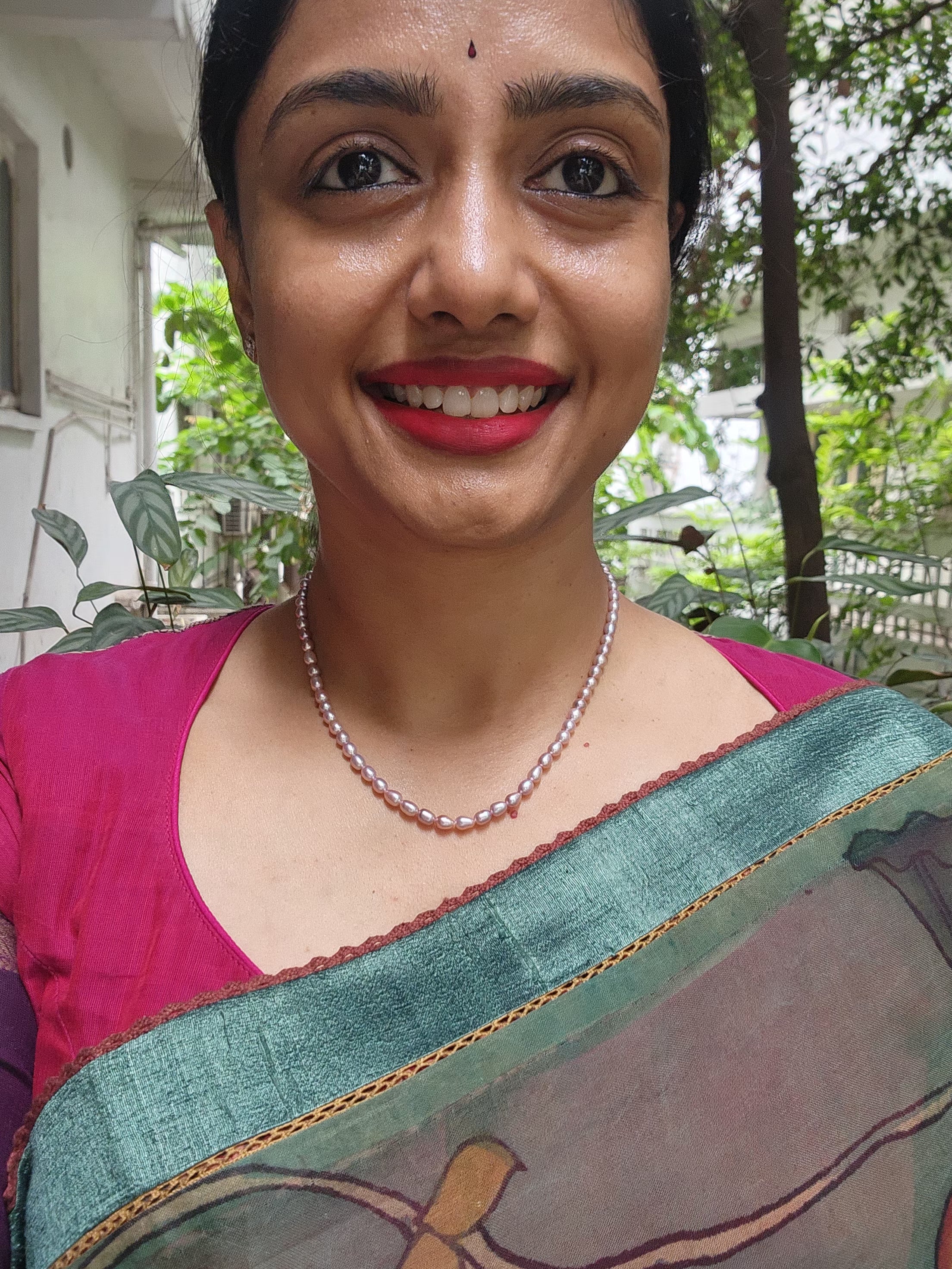 Single Line Fresh Water Pearls-Silver Neckpiece-House of Taamara-House of Taamara