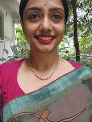Single Line Fresh Water Pearls-Silver Neckpiece-House of Taamara-House of Taamara