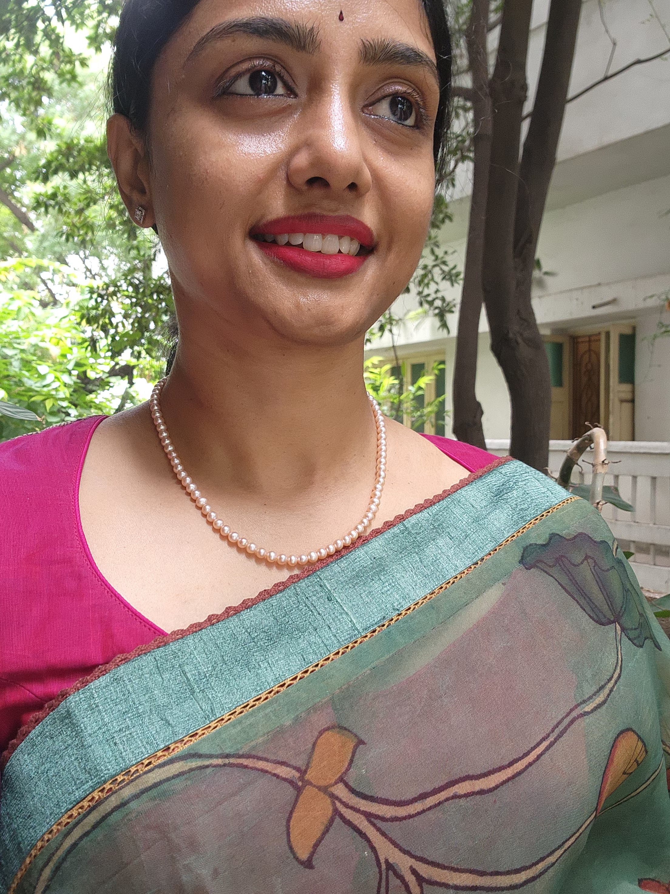 Single Line Fresh Water Pearls-Silver Neckpiece-House of Taamara-House of Taamara
