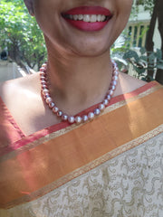Single Line Fresh Water Pearls-Silver Neckpiece-House of Taamara-House of Taamara