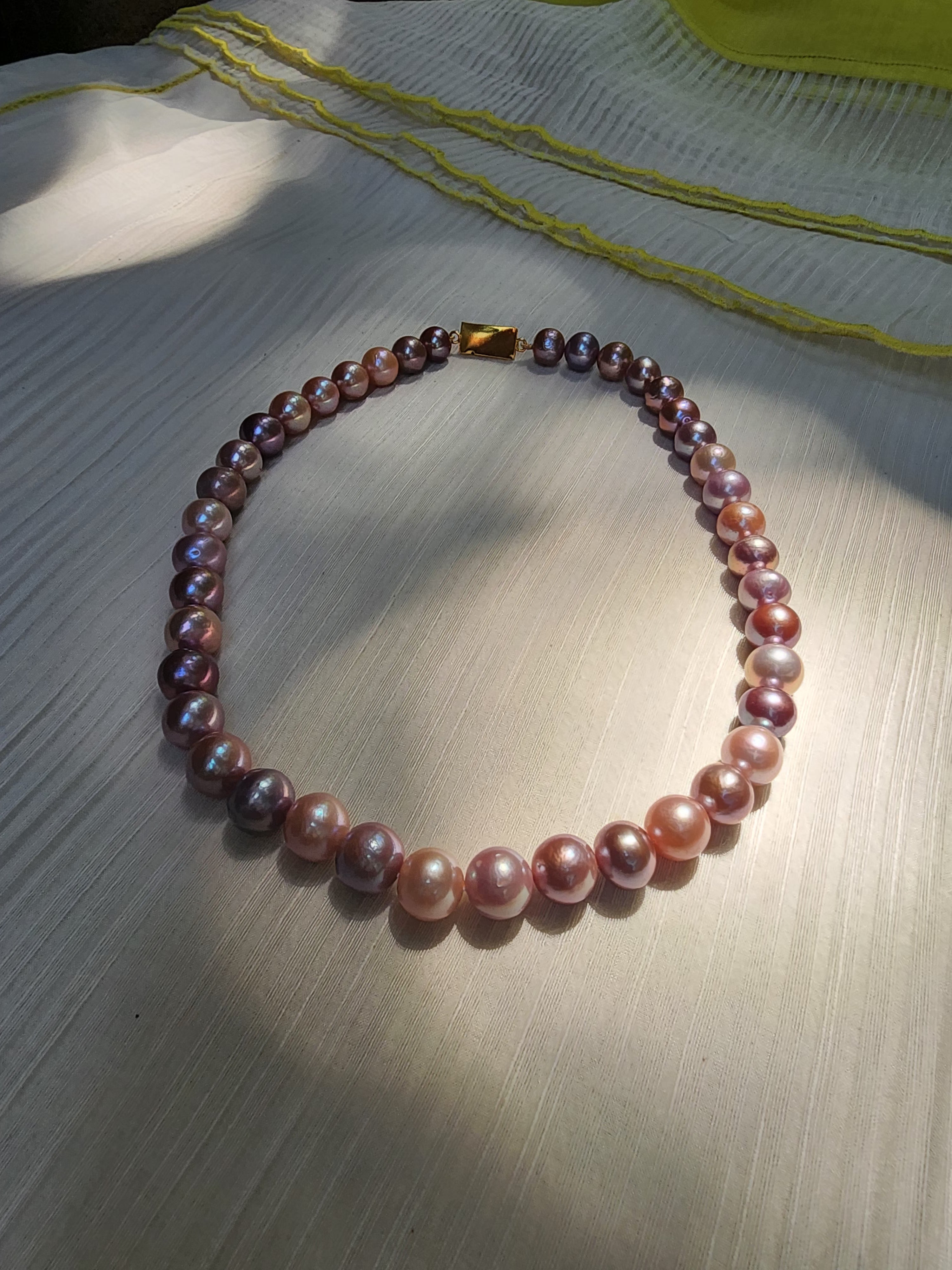 Single Line Fresh Water Pearls-Silver Neckpiece-House of Taamara-House of Taamara