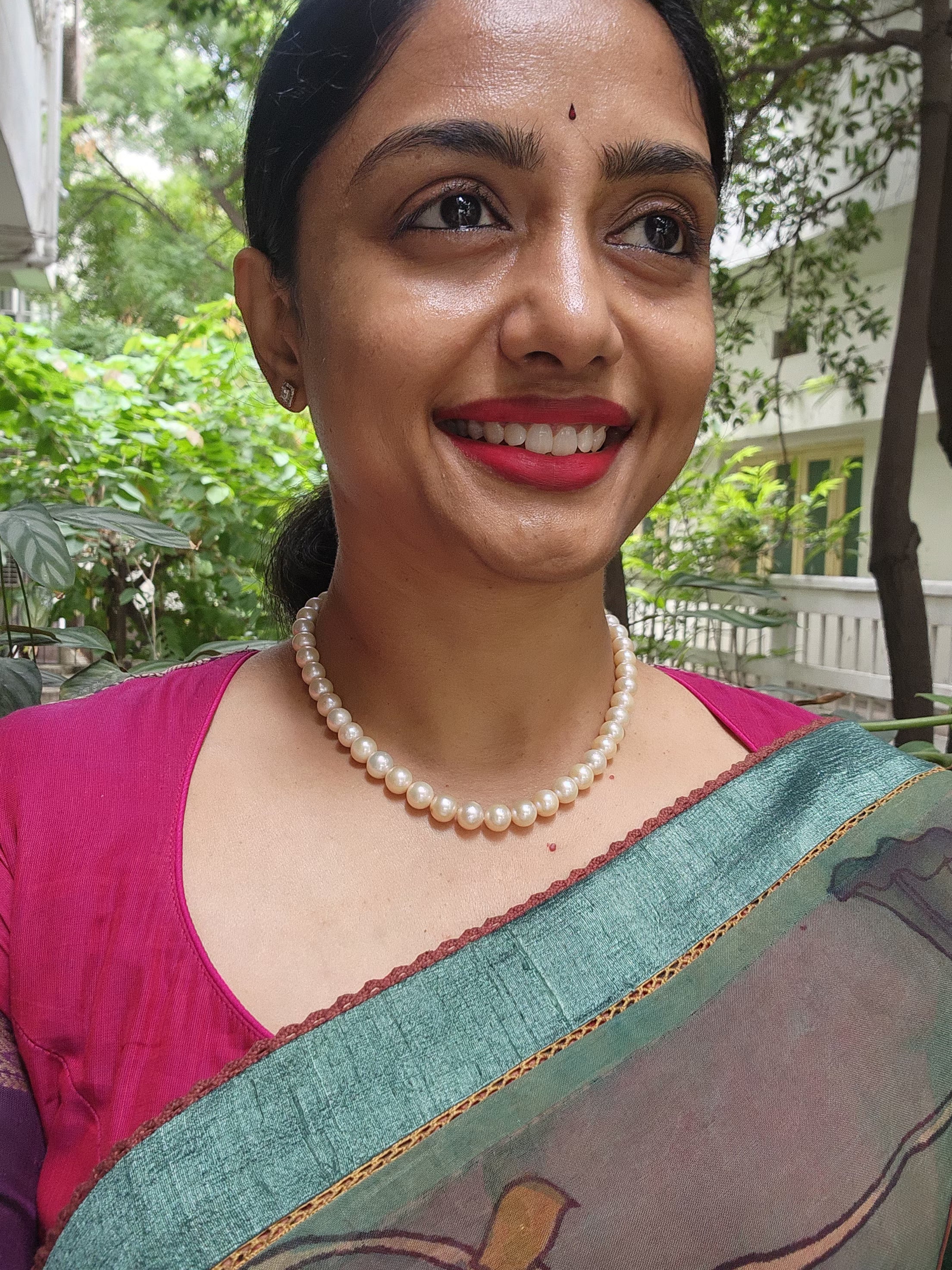 Single Line Fresh Water Pearls-Silver Neckpiece-House of Taamara-House of Taamara