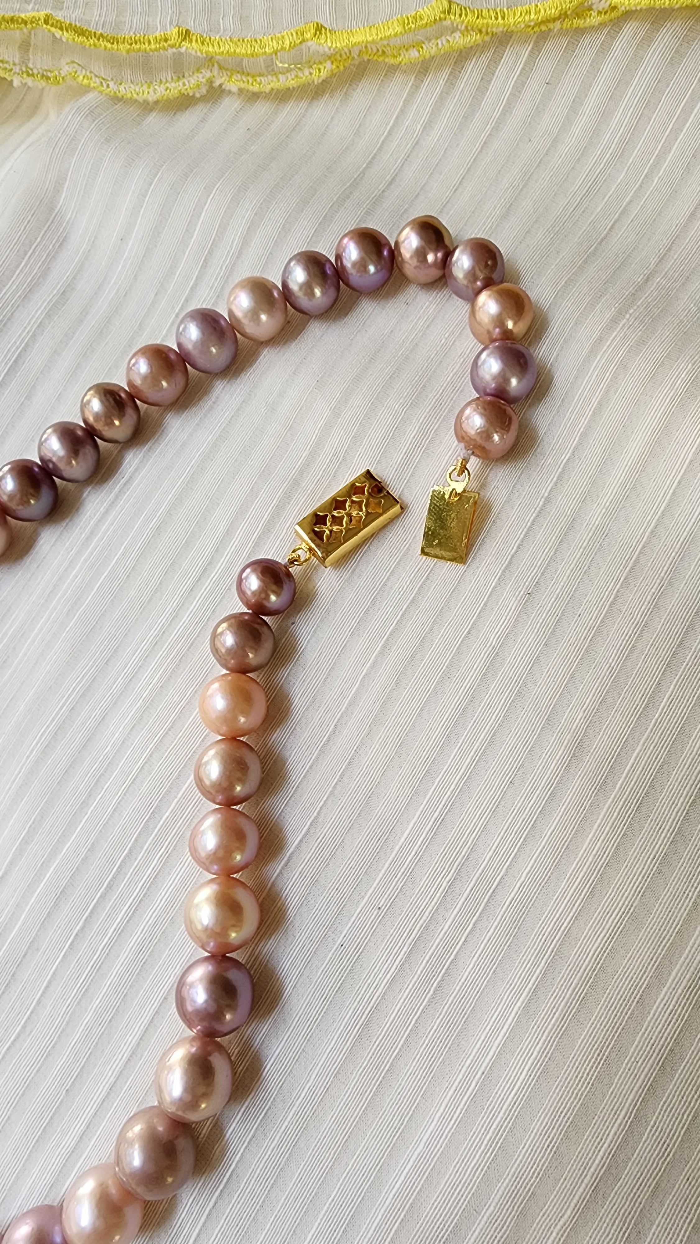 Single Line Fresh Water Pearls-Silver Neckpiece-House of Taamara-House of Taamara