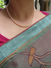 Single Line Fresh Water Pearls-Silver Neckpiece-House of Taamara-House of Taamara