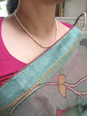 Single Line Fresh Water Pearls-Silver Neckpiece-House of Taamara-House of Taamara