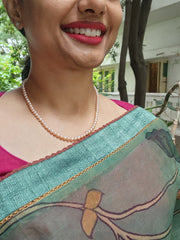 Single Line Fresh Water Pearls-Silver Neckpiece-House of Taamara-House of Taamara
