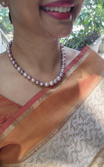 Single Line Fresh Water Pearls-Silver Neckpiece-House of Taamara-House of Taamara
