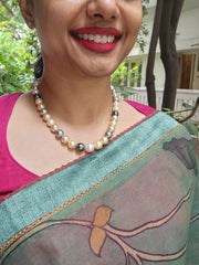 Single Line South Sea Pearls-Silver Neckpiece-House of Taamara-House of Taamara
