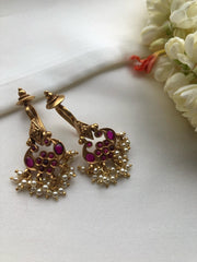 Spinel ruby vintage style bugadi clip on-Earrings-PL-House of Taamara