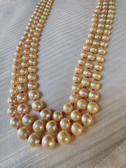 Three Line Akoya Pearls-Silver Neckpiece-House of Taamara-House of Taamara