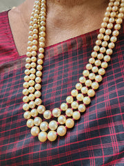 Three Line Akoya Pearls-Silver Neckpiece-House of Taamara-House of Taamara