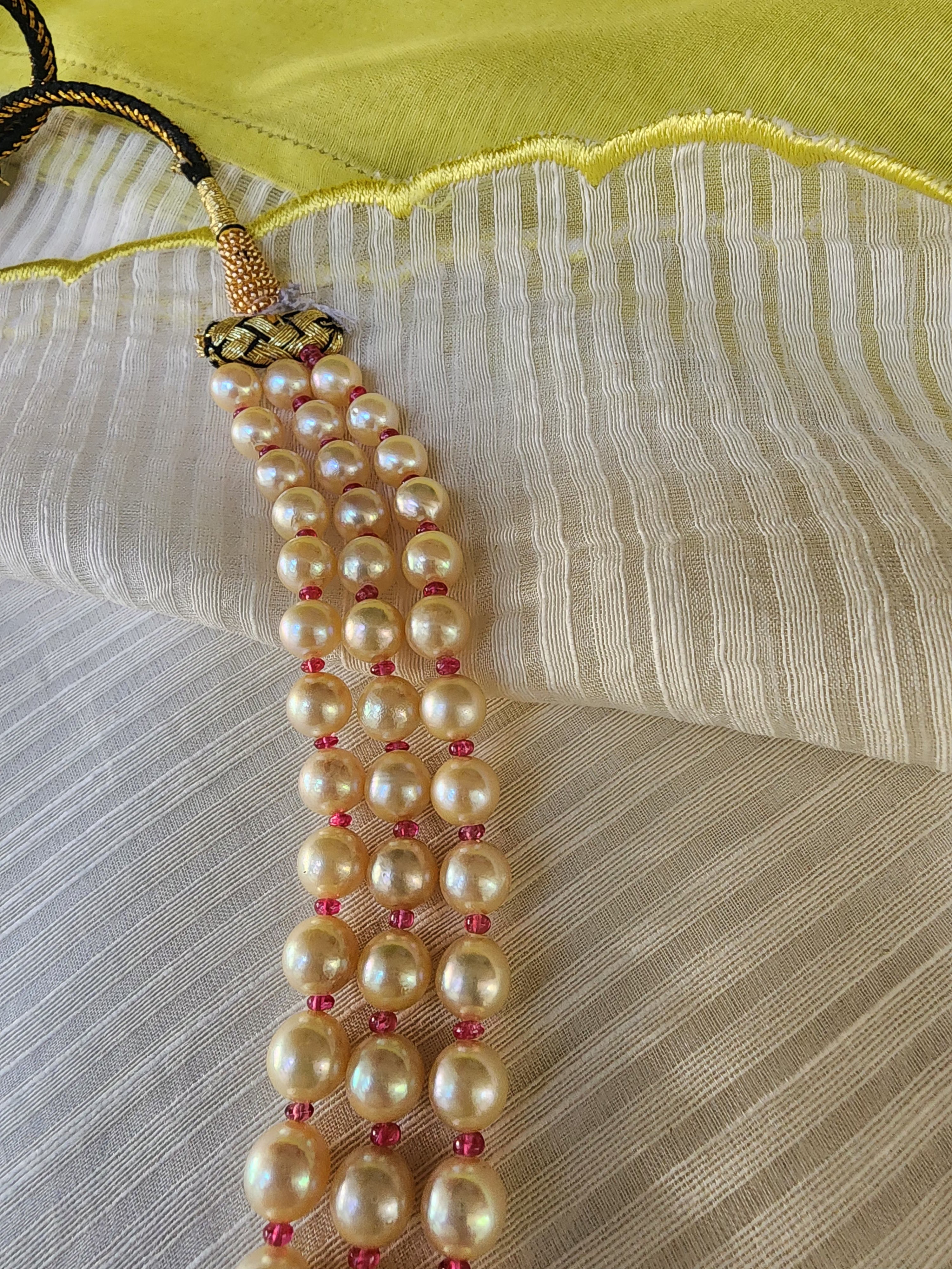 Three Line Akoya Pearls-Silver Neckpiece-House of Taamara-House of Taamara