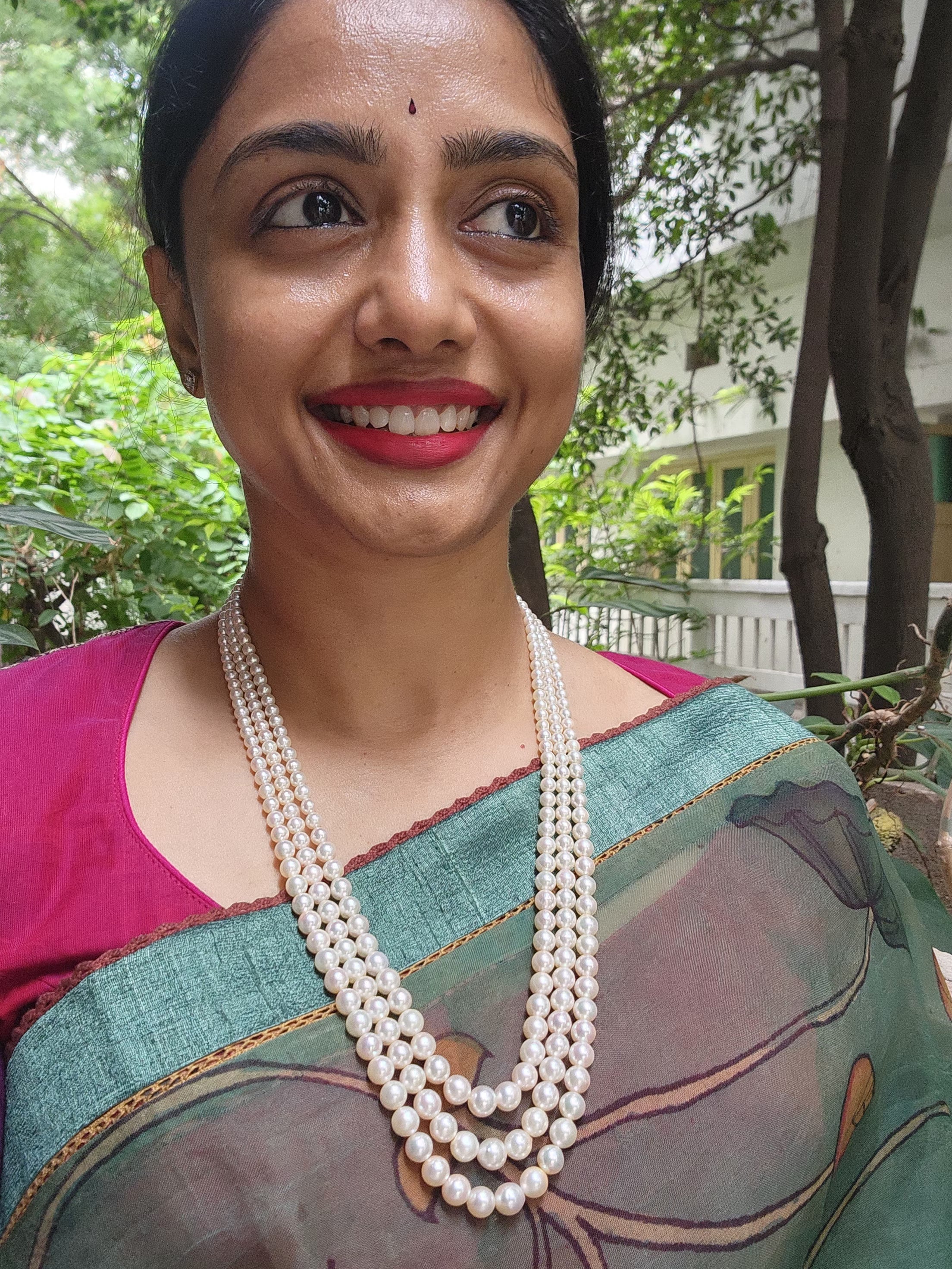 Three Line South Sea Pearls-Silver Neckpiece-House of Taamara-House of Taamara
