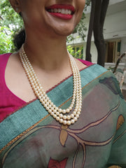 Three Line South Sea Pearls-Silver Neckpiece-House of Taamara-House of Taamara