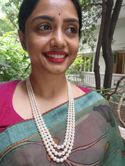 Three Line South Sea Pearls-Silver Neckpiece-House of Taamara-House of Taamara