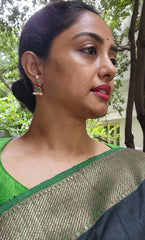 Turquoise & ruby earrings with pearls-Earrings-PL-House of Taamara