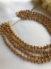 Tussi 4 line necklace-Silver Neckpiece-PL-House of Taamara