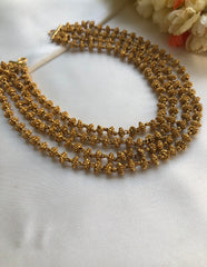 Tussi 4 line necklace-Silver Neckpiece-PL-House of Taamara