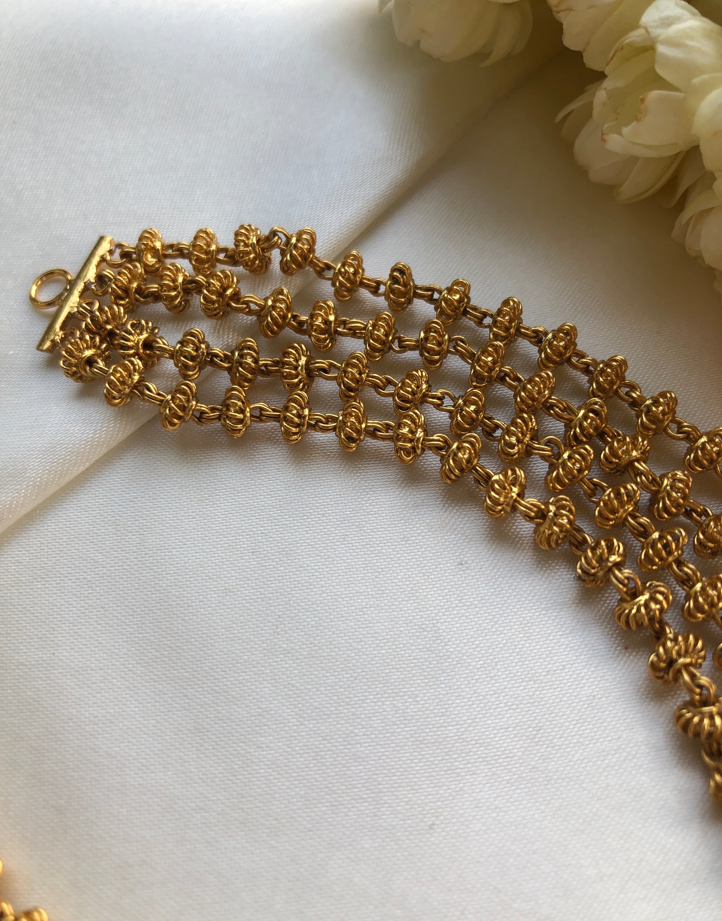Tussi 4 line necklace-Silver Neckpiece-PL-House of Taamara