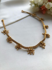 Tussi chain with bunch pearls-Silver Neckpiece-PL-House of Taamara