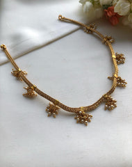 Tussi chain with pearls bunch-Silver Neckpiece-PL-House of Taamara