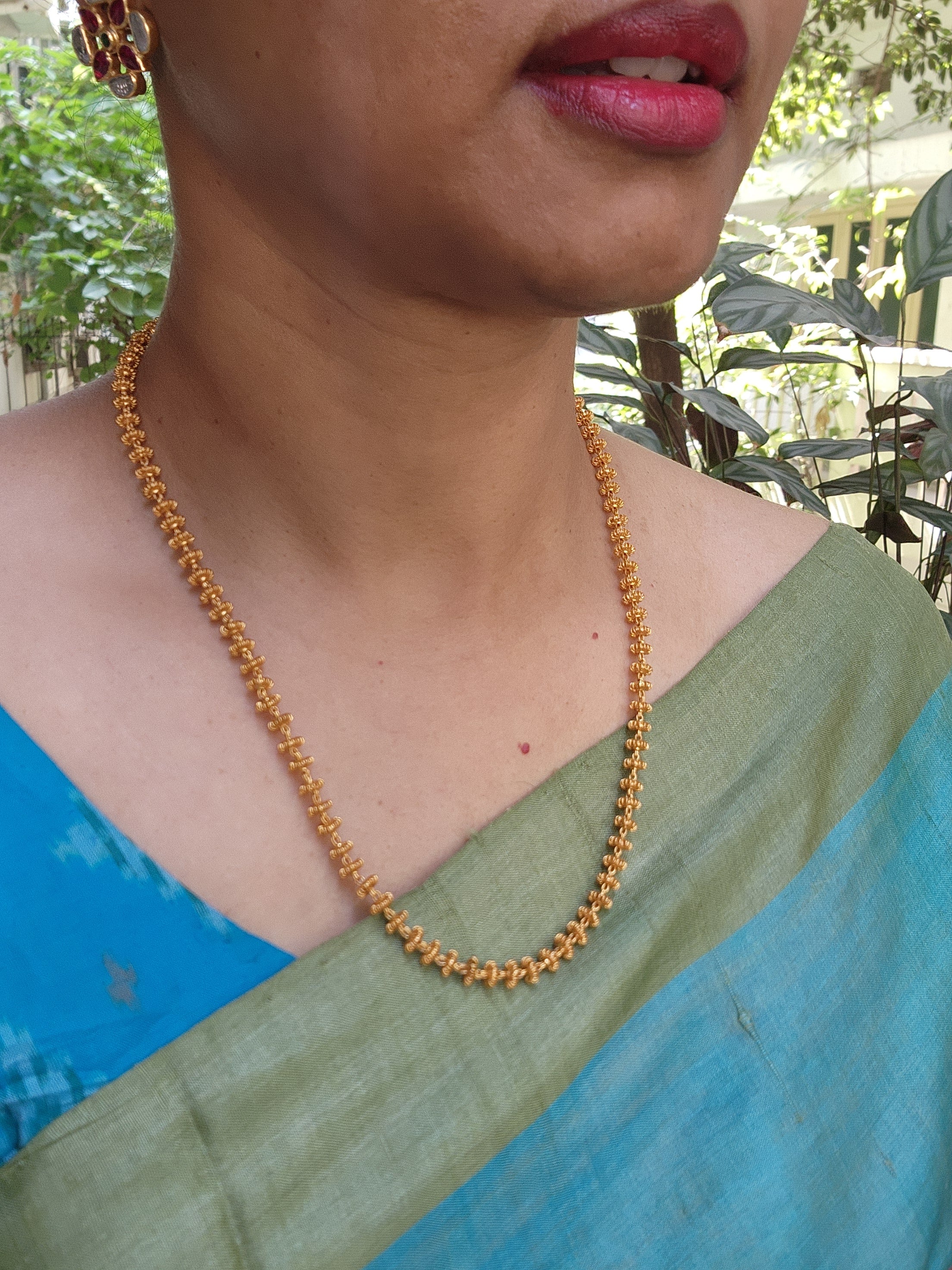 Tussi single line chain-Silver Neckpiece-PL-House of Taamara