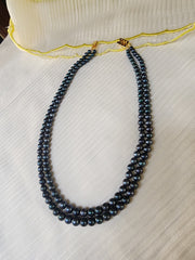 Two Line Akoya Pearls-Silver Neckpiece-House of Taamara-House of Taamara