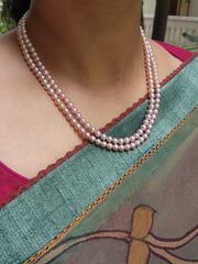 Two Line Fresh Water Pearls-Silver Neckpiece-House of Taamara-House of Taamara