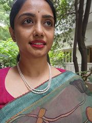 Two Line Fresh Water Pearls-Silver Neckpiece-House of Taamara-House of Taamara