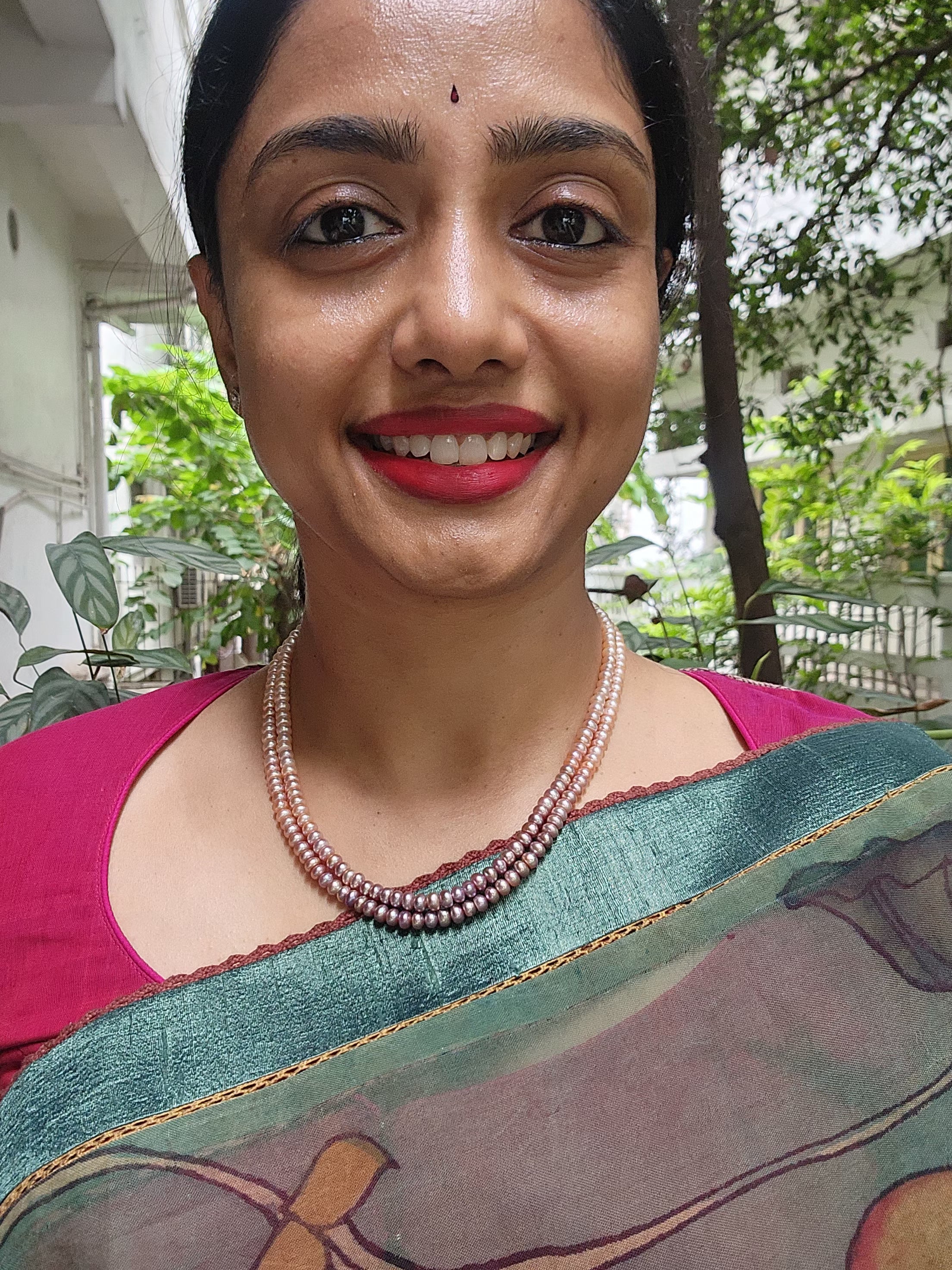 Two Line Fresh Water Pearls-Silver Neckpiece-House of Taamara-House of Taamara