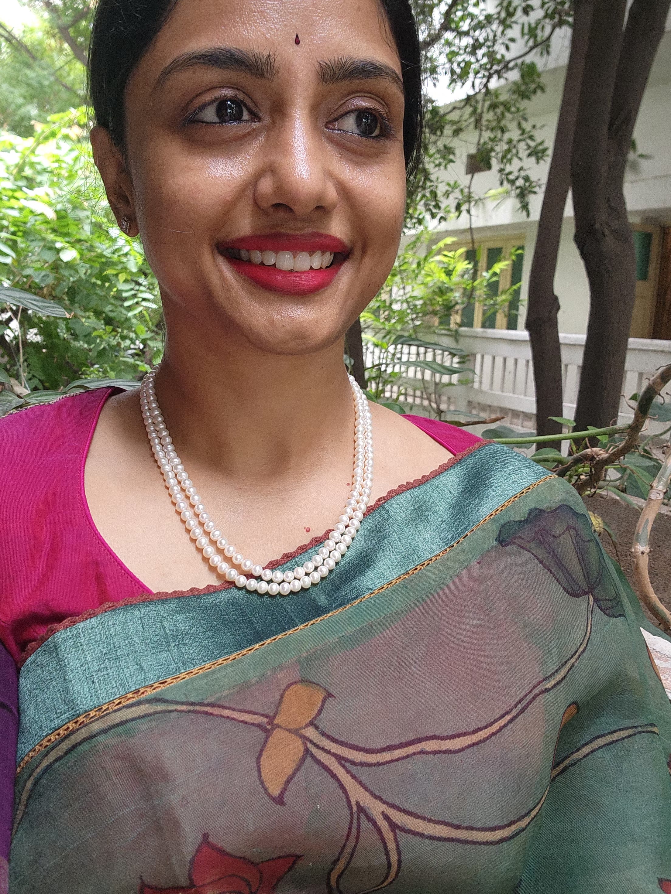Two Line Fresh Water Pearls-Silver Neckpiece-House of Taamara-House of Taamara